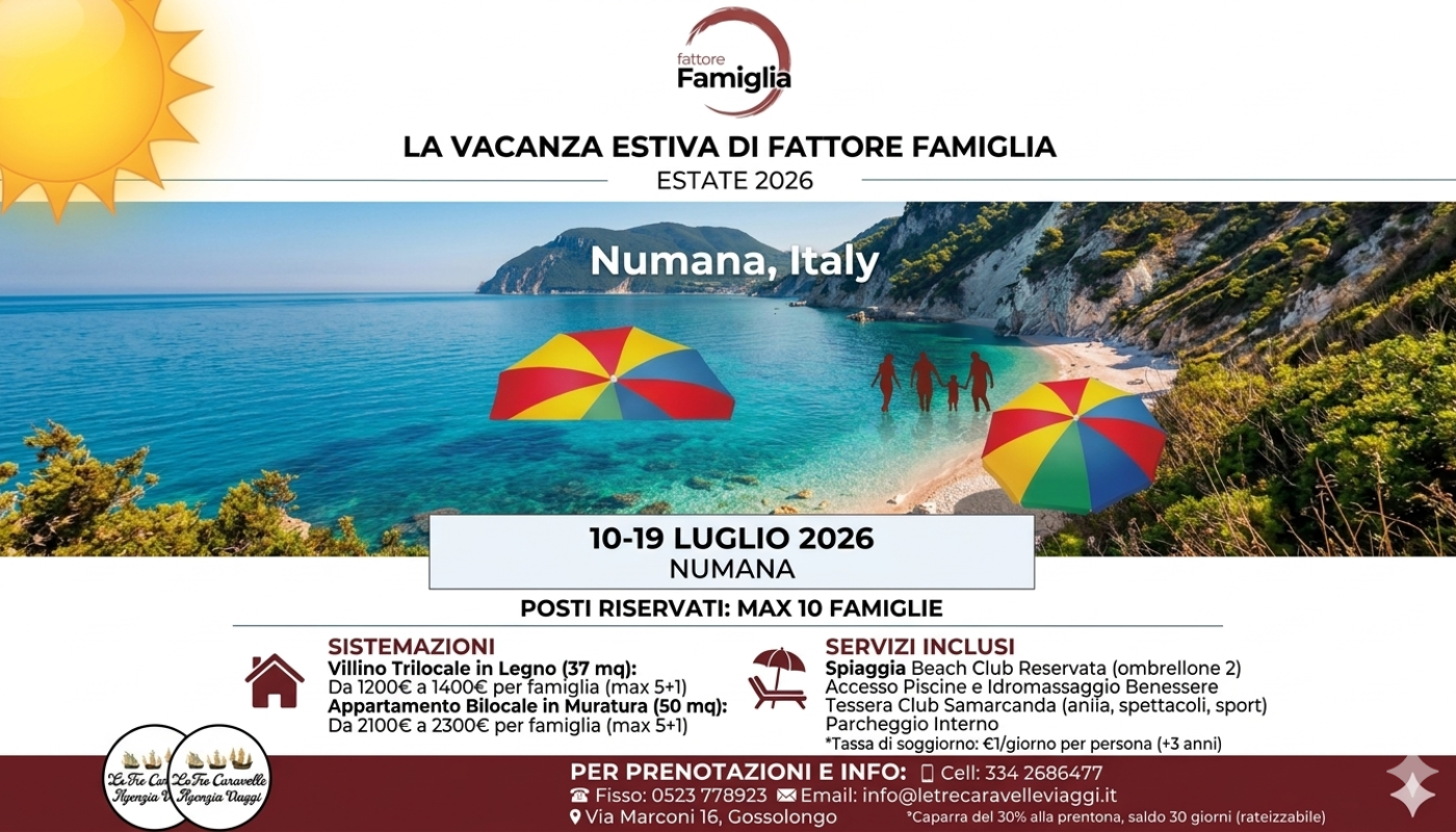 La Vacanza Estiva di Fattore Famiglia sarà a NUMANA